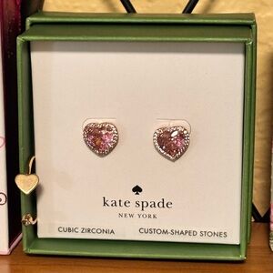 kate spade pink heart halo stud earrings
